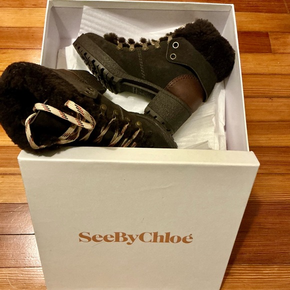 See By Chloe Dark Brown Ankle Boots - Picture 4 of 4